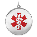 Sterling Silver Rhodium-plated Medical Jewelry Pendant, 34.7 x 31.8 mm
