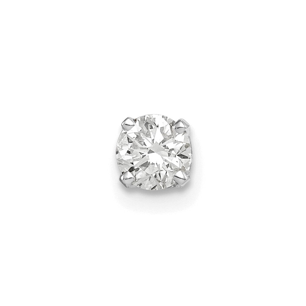 14k White Gold 1/3 carat Single Stud AA Diamond Earring, 0.31 ct, 6 x 5 mm