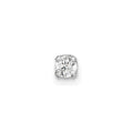 14k White Gold 1/10 carat Single Stud AA Diamond Earring, 0.093 ct, 4 x 3 mm