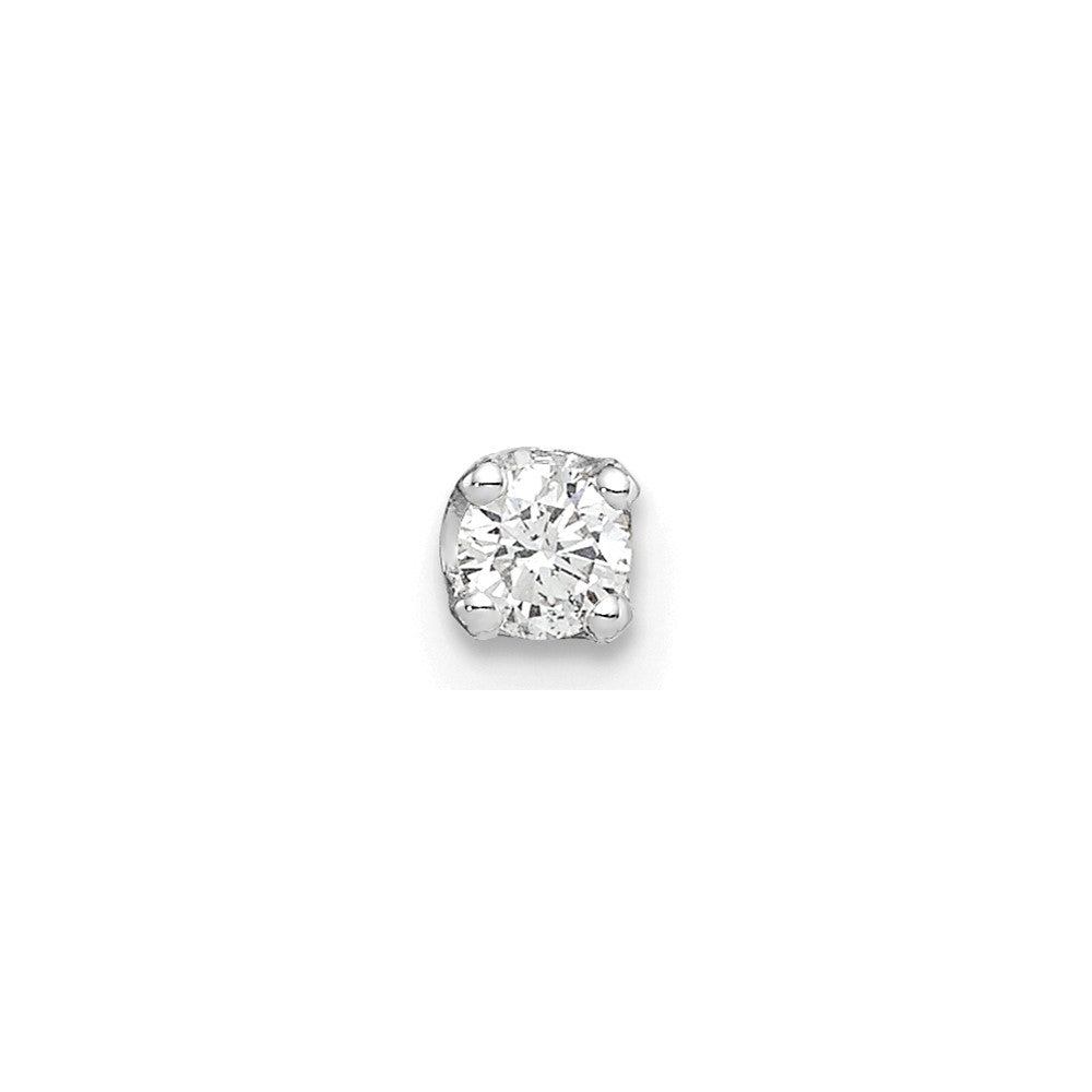 14k White Gold 1/8 carat Single Stud AA Diamond Earring, 0.128 ct, 5 x 4 mm
