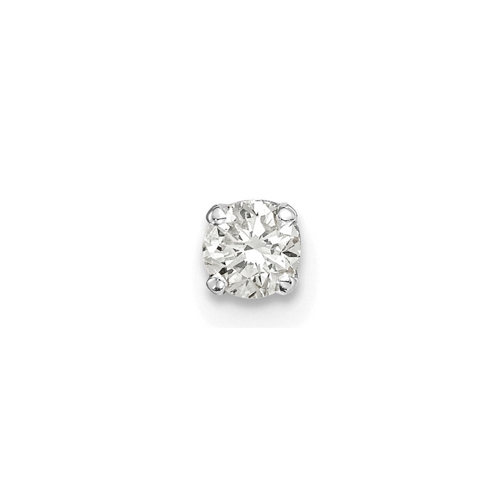 14k White Gold 1/6 carat Single Stud AA Diamond Earring, 0.17 ct, 5 x 4 mm