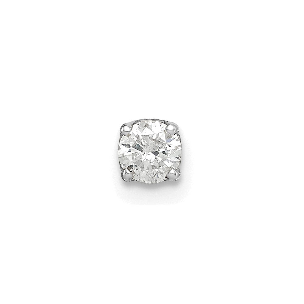 14k White Gold 1/5 carat Single Stud AA Diamond Earring, 0.2 ct, 5 x 4 mm