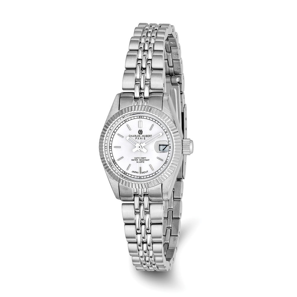 Ladies Charles Hubert Stainless Steel 26mm Off White Dial Watch