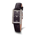 Ladies Charles Hubert Leather Band Black Dial 21x30mm Watch