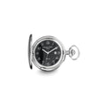 Charles Hubert Stainless Steel Black Dial Pocket Watch