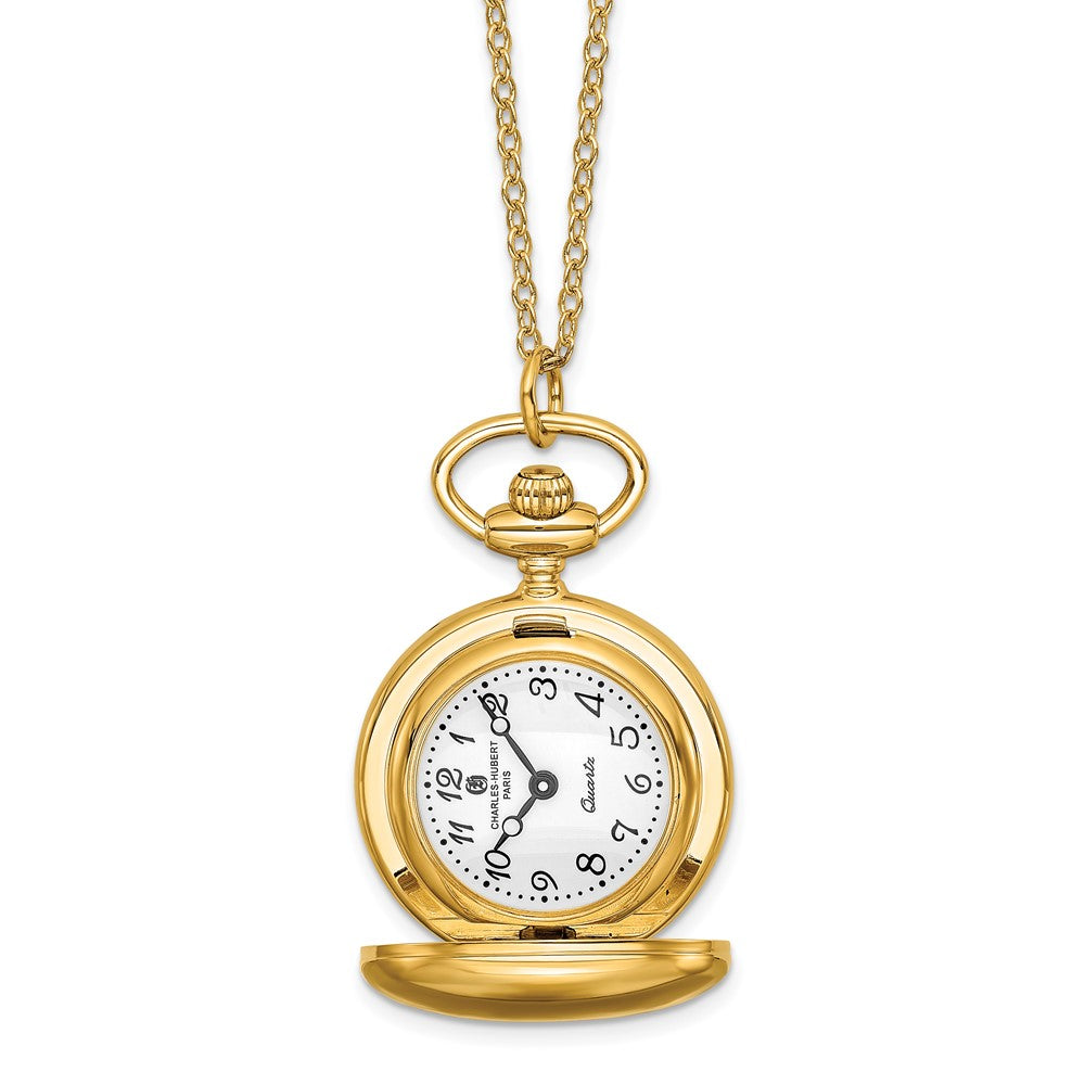 Ladies Charles Hubert Polished Gold-finish Brass Pendant Watch