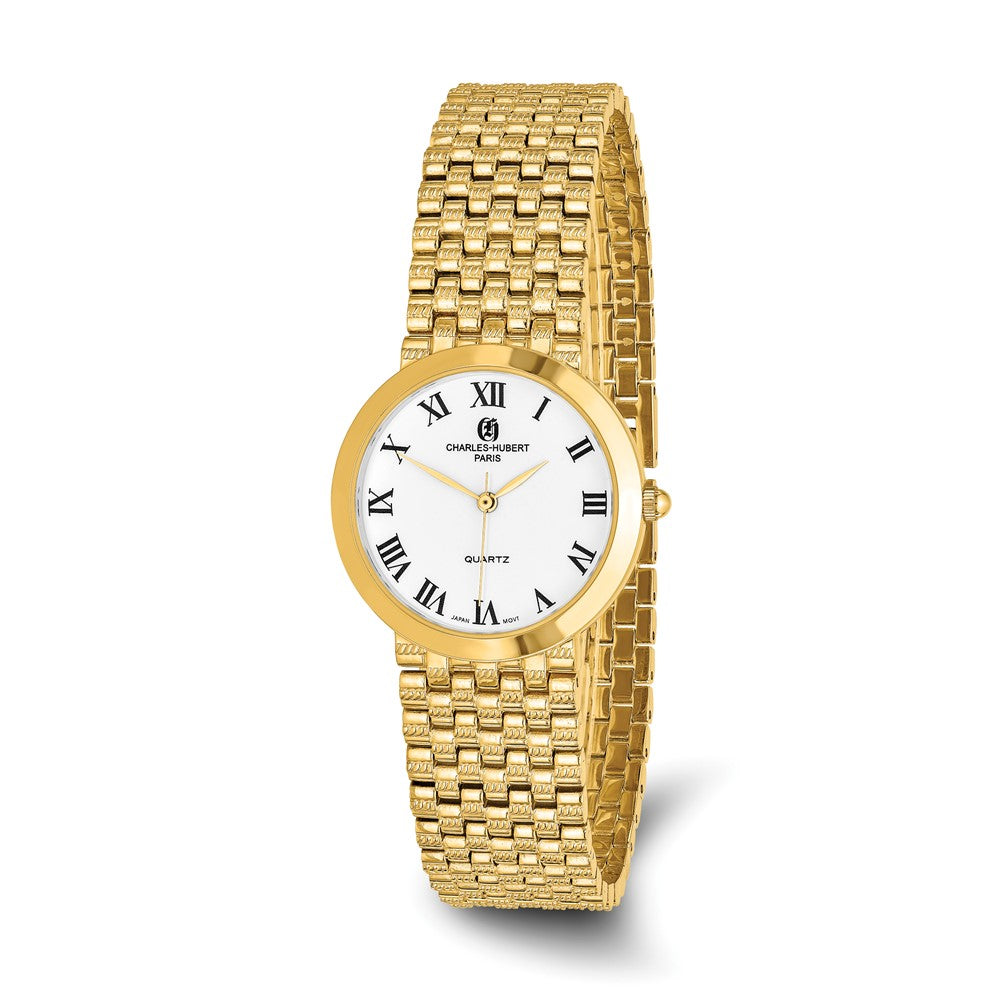 Mens Charles Hubert Satin Gold-finish Brass 32mm Watch