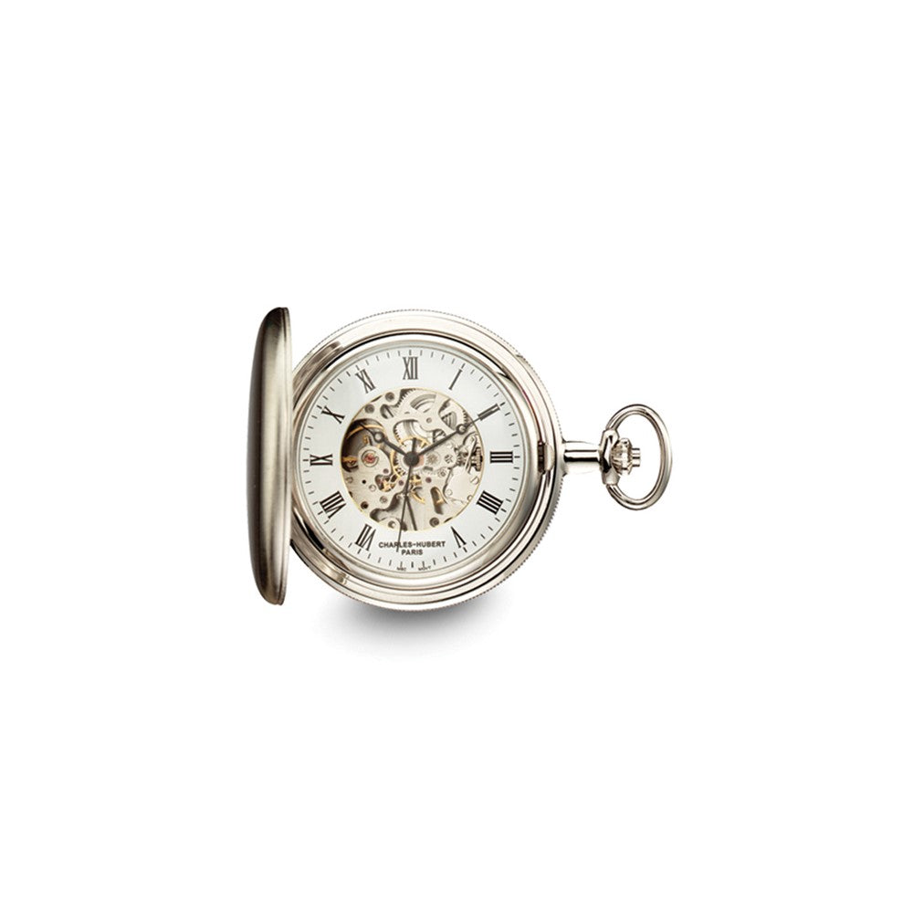 Charles Hubert Satin Chrome-finish Brass Pocket Watch
