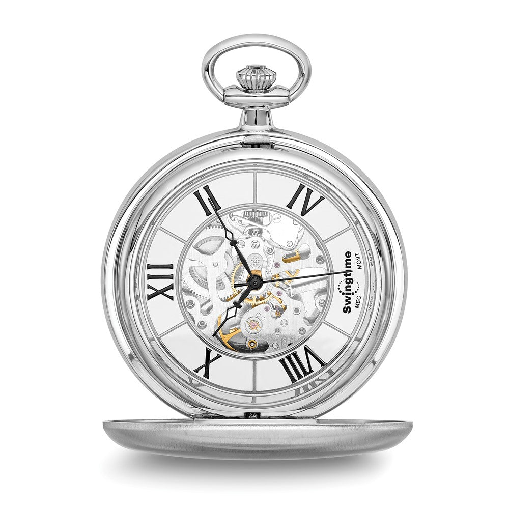 Swingtime Chrome-finish Brass 50mm Mechanical Pocket Watch