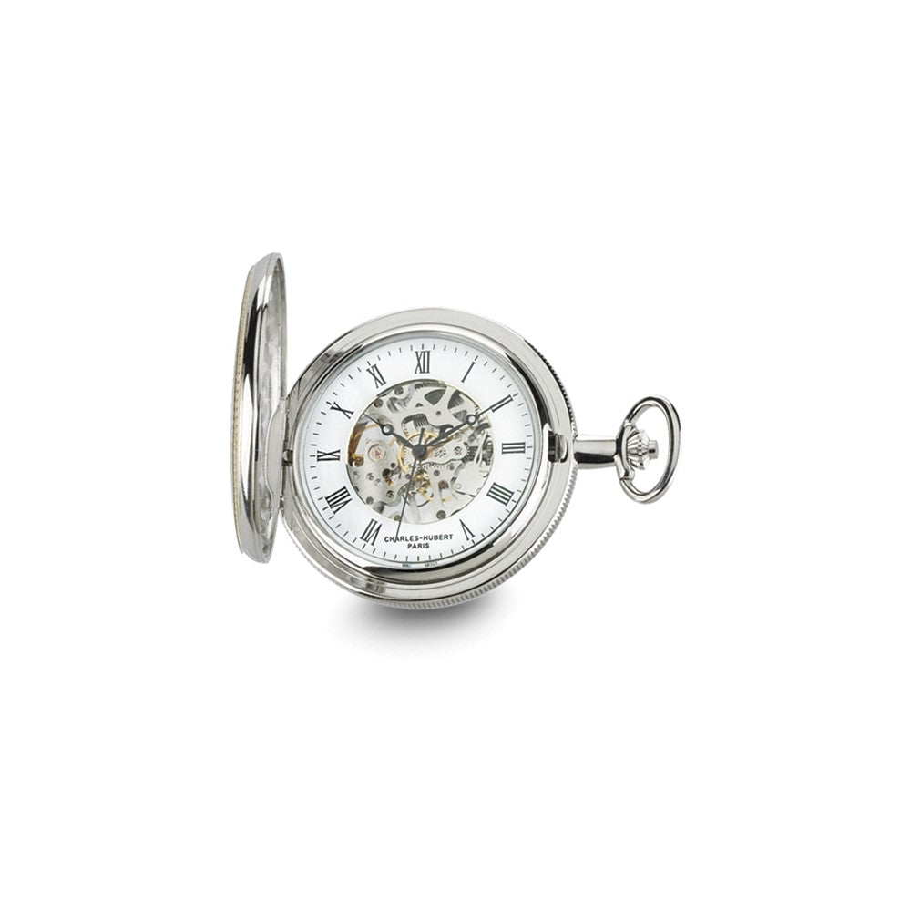 Charles Hubert Gold-finish Brass Two-tone Skeleton Dial Pocket Watch