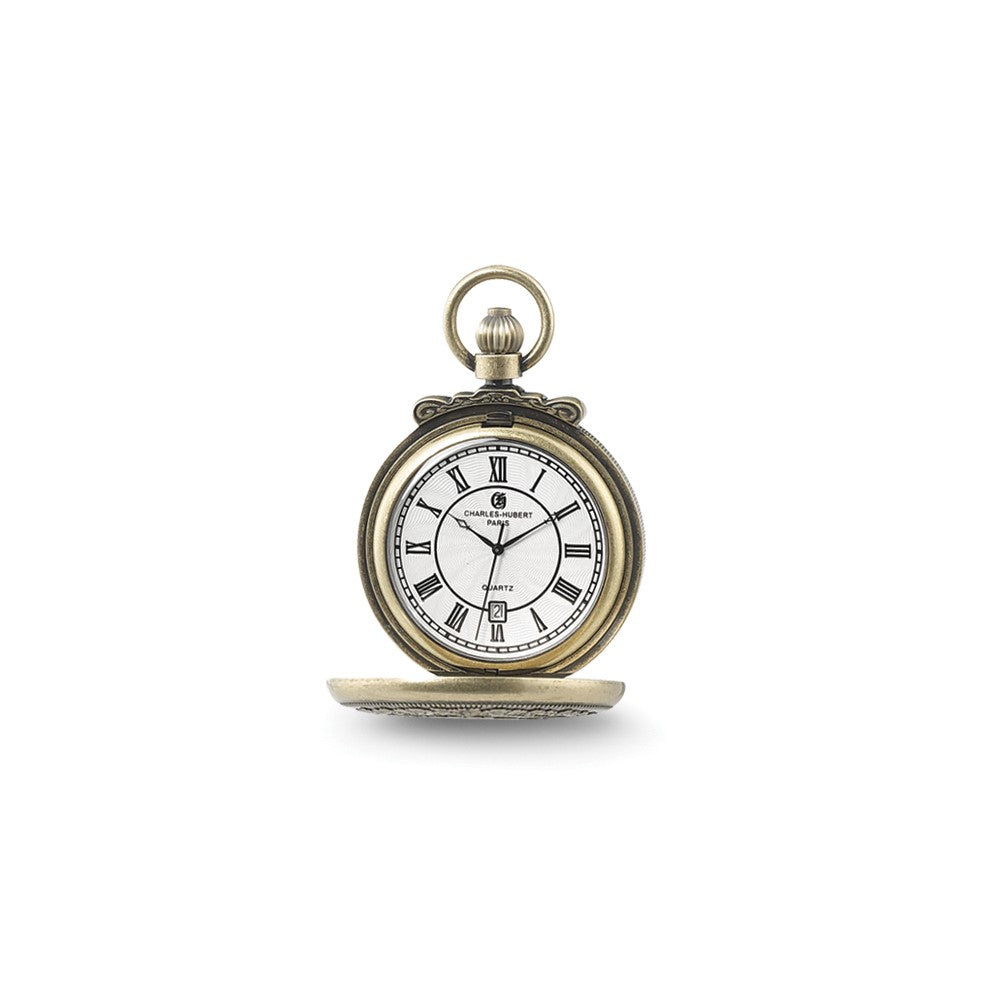 Charles Hubert Antique Gold-finish Steam Engine Pocket Watch