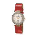 Ladies Jacques du Manoir Red Strap Crystal Accent Watch