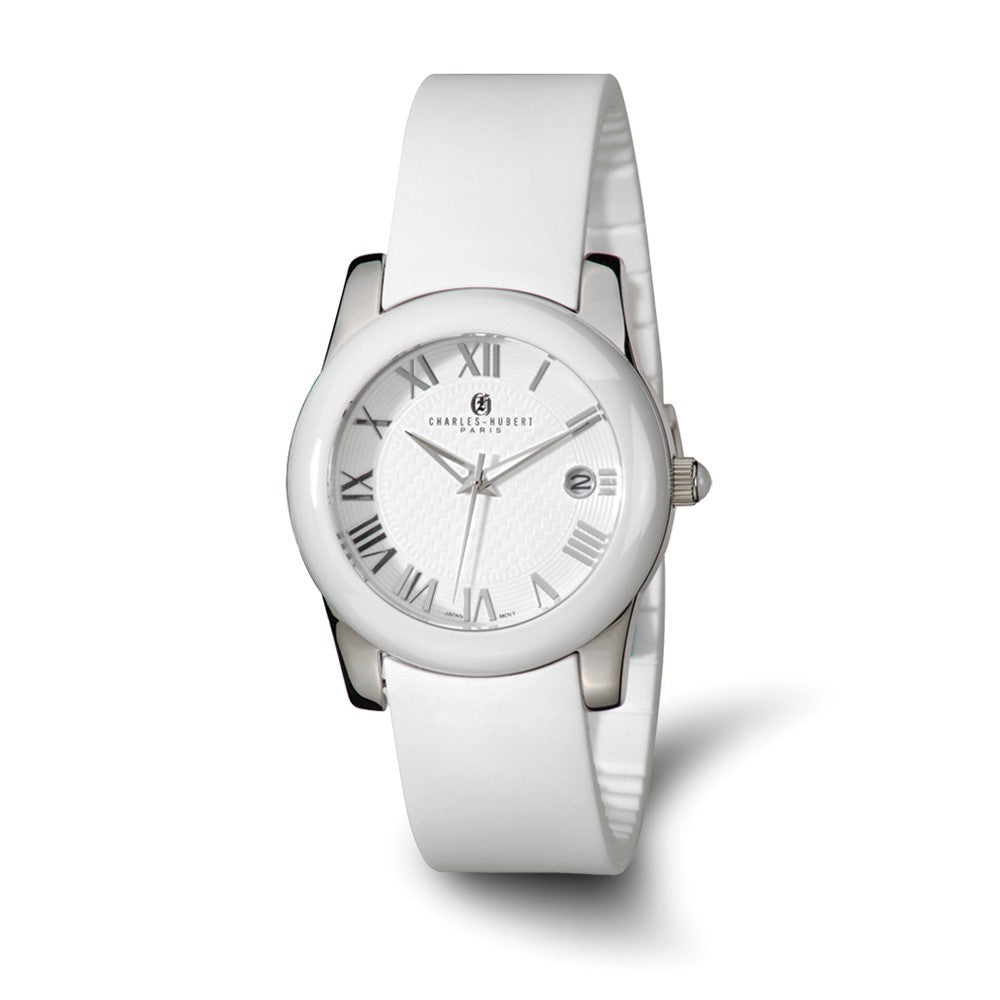 Charles Hubert Stainless Steel/Ceramic White Dial Watch