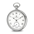 Charles Hubert Stainless Steel Open Face White Dial Pocket Watch