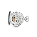 Charles Hubert Stainless Steel Skeleton Dial Pocket Watch