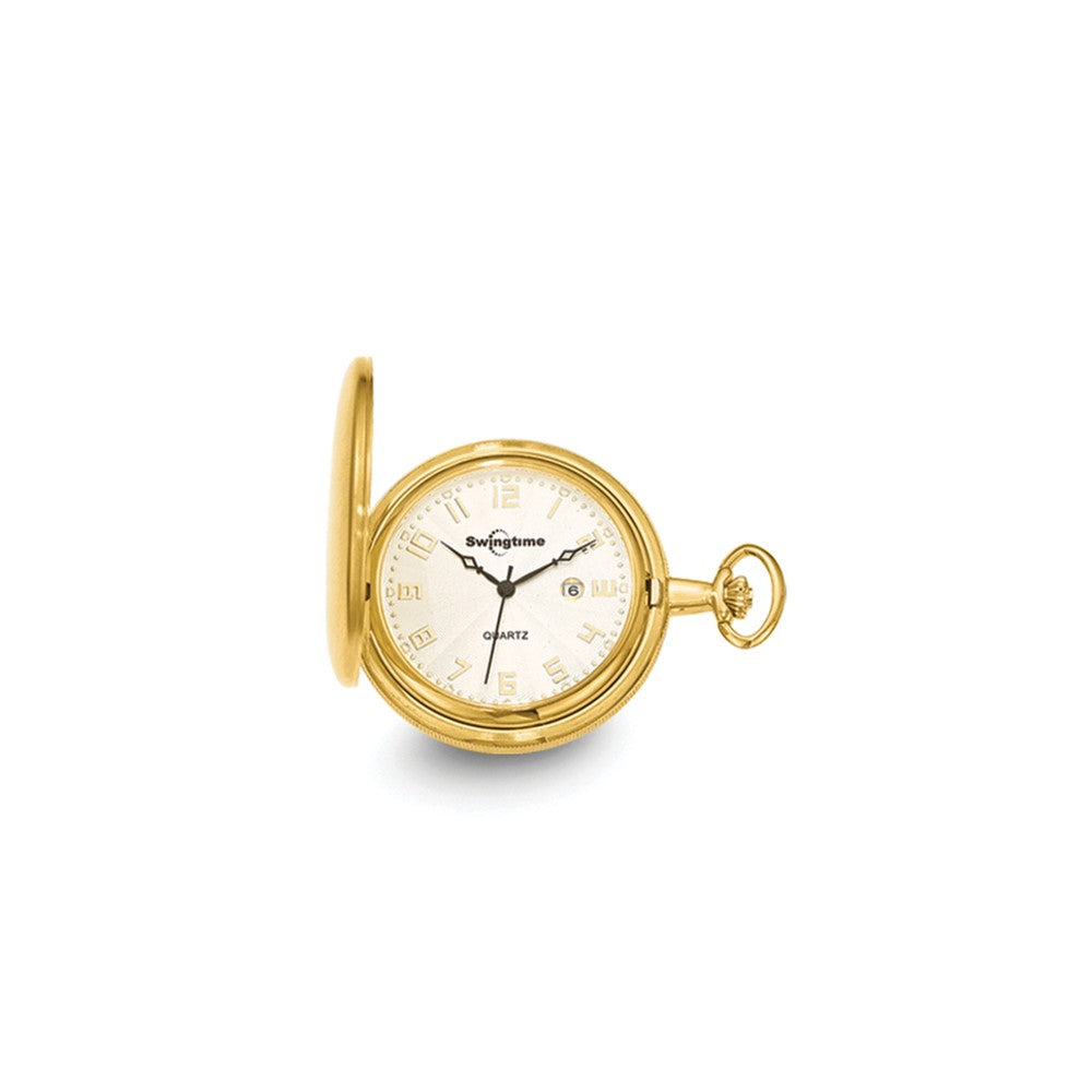 Swingtime Gold-finish Brass Quartz 50mm Pocket Watch