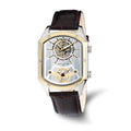 Mens Charles Hubert Two-tone IP-plated Leather 38x46mm Dual Time Watch