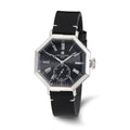 Mens Charles Hubert Black Leather Band Octagonal Watch