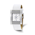 Charles-Hubert Stainless Steel White Dial with Date Leather Band Watch