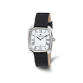 Ladies Charles Hubert Square Face Black Leather Band Watch