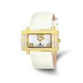 Ladies Charles Hubert Stainless White Leather 40x23mm Watch