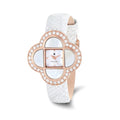 Ladies Charles Hubert Rose IP Stainless White Leather Band 36mm Watch