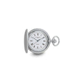 Charles Hubert Satin Chrome-finish Off White Dial Pocket Watch