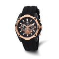 Mens Charles Hubert Stainless Steel Chronograph Black Dial Watch