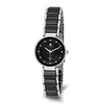 Ladies Charles Hubert Titanium & Ceramic Black Dial Watch