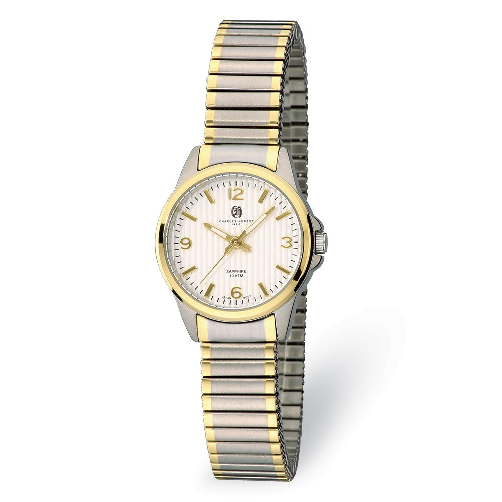 Ladies Charles Hubert Titanium Silver Dial Expansion Band Watch
