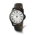 Mens Charles Hubert Black IP-plated Stainless Steel Silver-tone Dial Watch