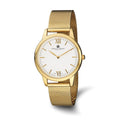 Mens Charles Hubert Stainless Steel IP-plated Gold-tone Dial Mesh Band Wa