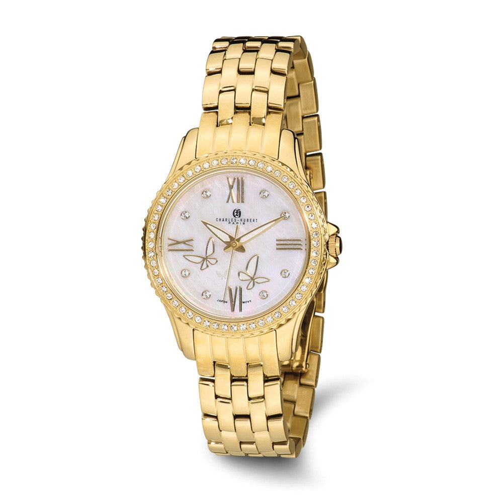 Ladies Charles Hubert Stainless Steel IP-plated MOP Dial Watch