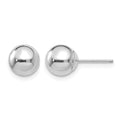 14k White Gold 7mm Polished Puffed Ball Post Earrings, 7 x 7 mm