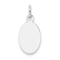 14k White Gold Plain 13.4x9.5mm .018 Gauge Oval Engravable Disc Charm, 20 x 9.5 mm