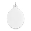 14k White Gold Plain 26.9x22.5mm .018 Gauge Oval Engravable Disc Charm, 35.5 x 22.5 mm