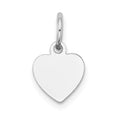 14k White Gold Plain .009 Gauge Engravable Heart 11x9mm Disc Charm, 14 x 9 mm