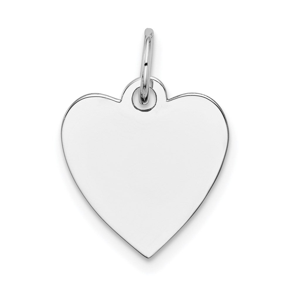 14k White Gold Plain .035 Gauge Engravable Heart 15x14mm Disc Charm, 18 x 14 mm, 1.43 g - ID5S9XWM117/358L7