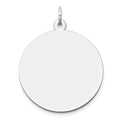 14k White Gold Plain .018 Gauge Round Engravable 24mm Disc Charm, 28 x 24 mm
