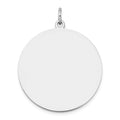 14k White Gold Plain .035 Gauge Round Engravable 25mm Disc Charm, 29 x 25 mm