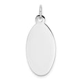 14k White Gold Plain 22x12.5mm .018 Gauge Elliptical Engravable Disc Charm, 26 x 12.5 mm