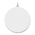 14K White Gold Plain .018 Gauge Round Engravable 32mm Disc Charm, 39 x 32 mm