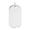 14k White Gold Plain 24.5x13.2mm .027 Gauge Engravable Dog Tag w/Notch Disc, 28.5 x 13.2 mm