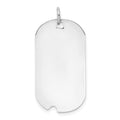14k White Gold Plain 30x16mm .027 Gauge Engravable Dog Tag w/Notch Disc, 34 x 16 mm