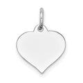 14K White Gold Plain .018 Gauge Engravable Heart 14x12mm Disc Charm, 17 x 12 mm