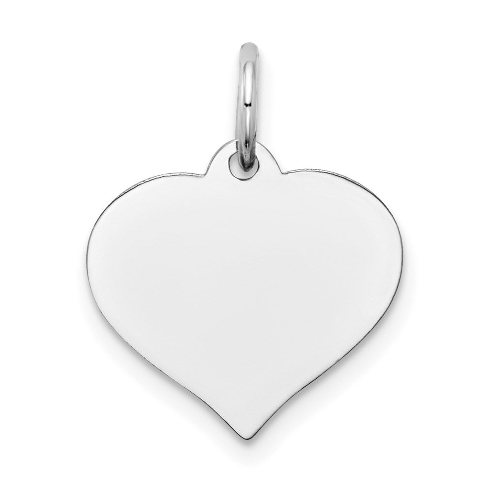 14K White Gold Plain .013 Gauge Engravable Heart 15x14mm Disc Charm, 18 x 14 mm, 0.59 g - ID5S9XWM602/138L7