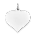 14K White Gold Plain .018 Gauge Engravable Heart 20x18mm Disc Charm, 23 x 18 mm