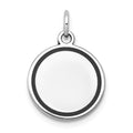 14k White Gold w/Enamel .027 Gauge Circular Engravable Disc, 21.13 x 15.18 mm