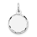 14k White Gold Etched Edge .011 Gauge Engraveable Round 13mm Disc Charm, 20 x 13 mm, 0.52 g - ID5S9XWM616/118L7