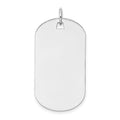 14k White Gold Plain 30.5x16.5mm .018 Gauge Engraveable Dog Tag Disc Charm, 34.5 x 16.5 mm